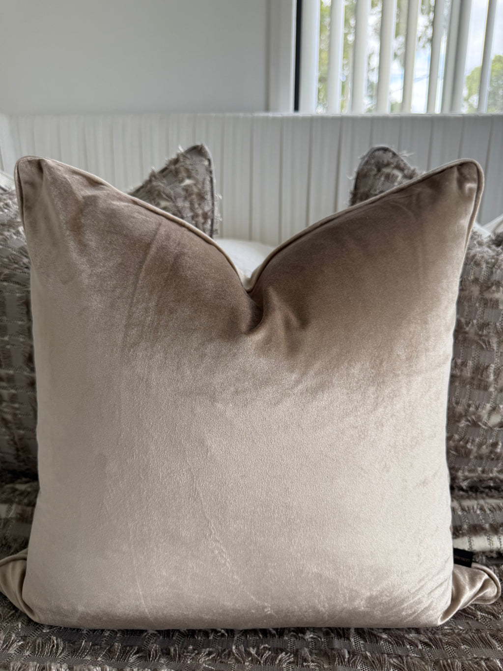 Light gold velvet cushion cover