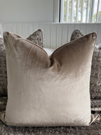 Light gold velvet cushion cover