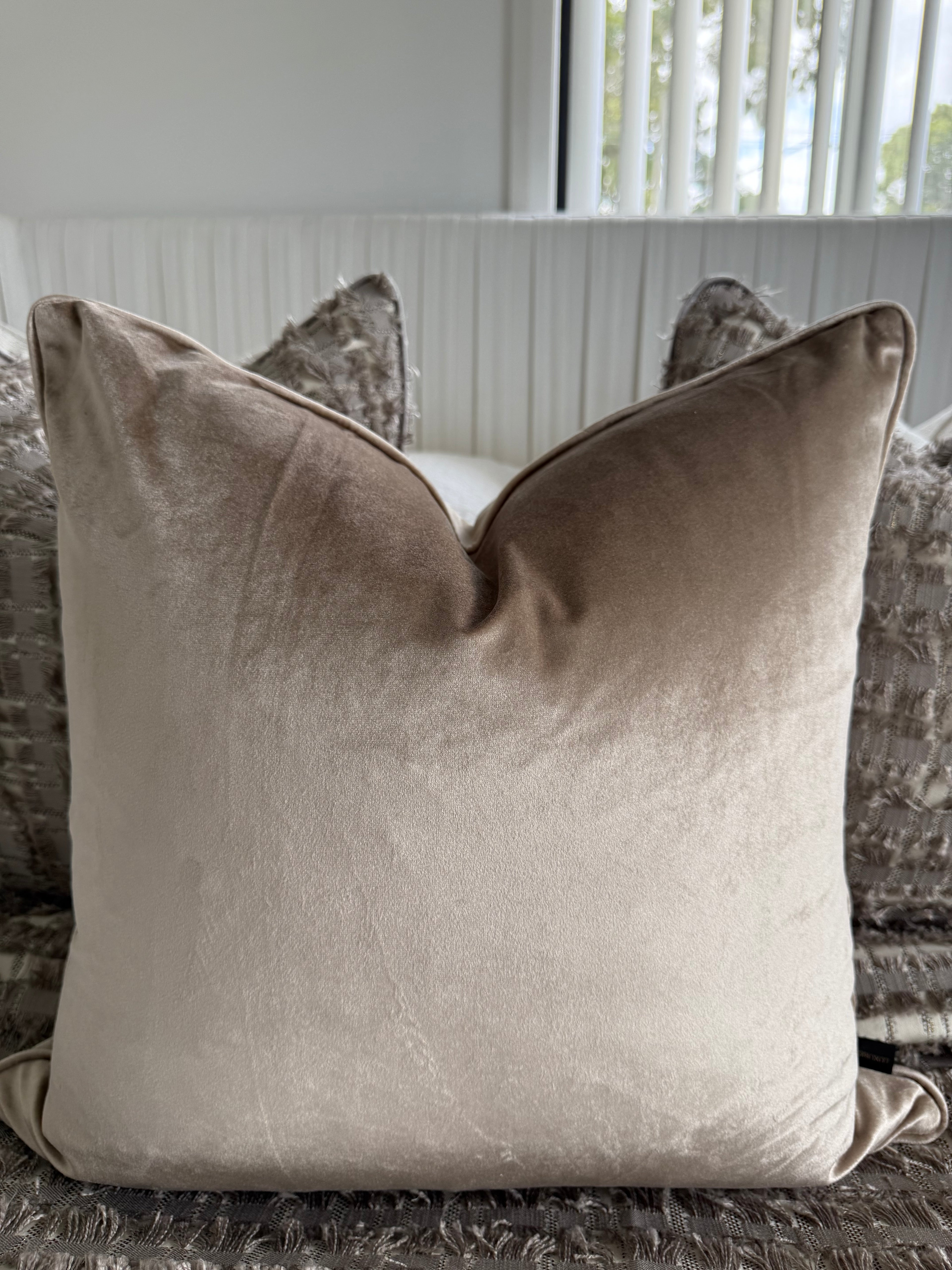 Light gold velvet cushion cover