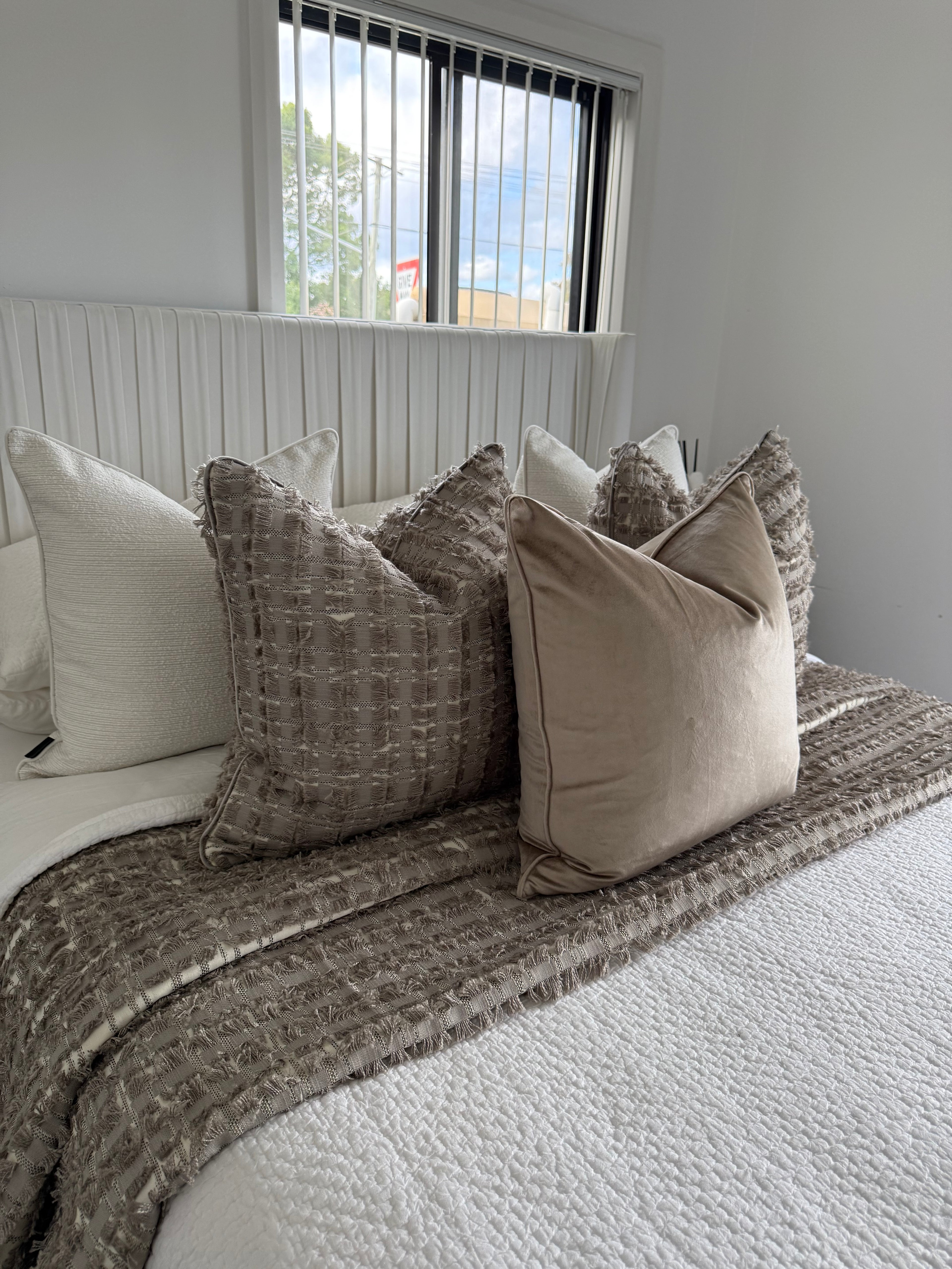 Woven fringe luxe throw blanket