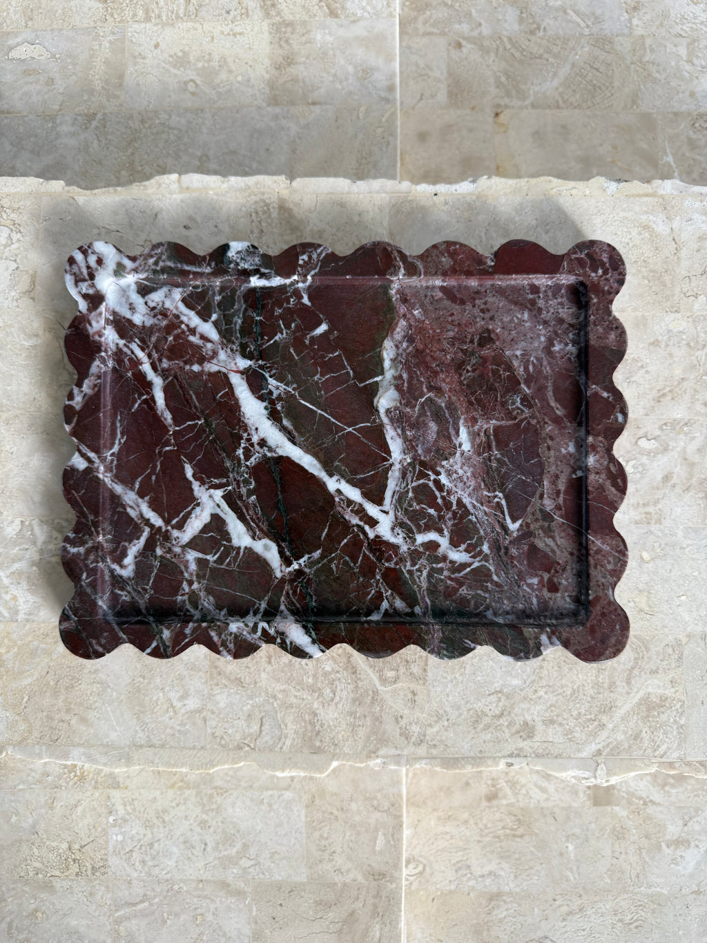 Rosso levanto marble tray