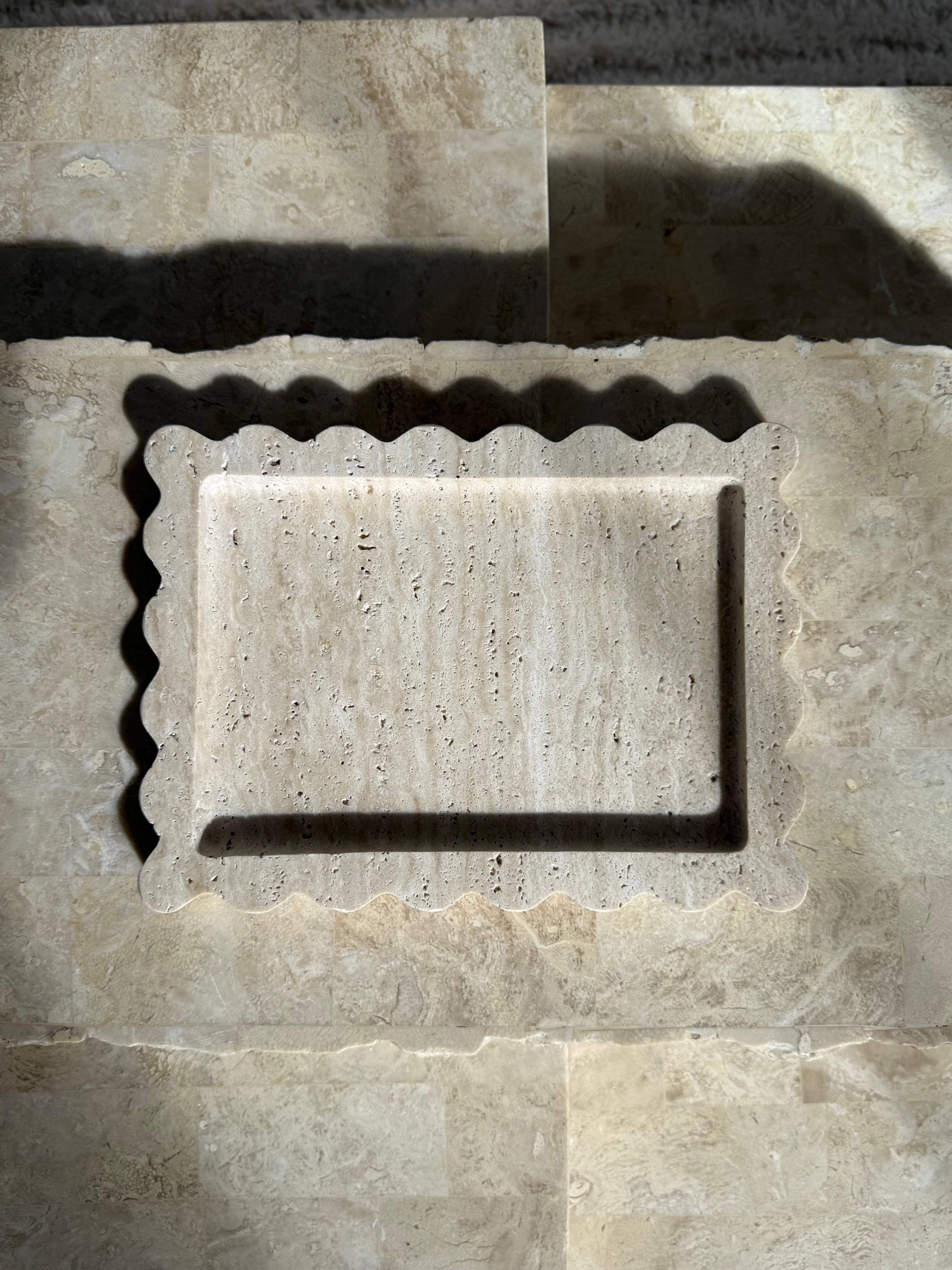 Travertine marble tray