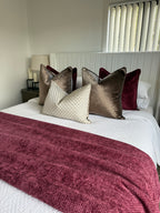 Burgundy weave throw blanket