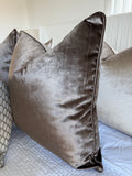 Dark brown velvet cushion cover
