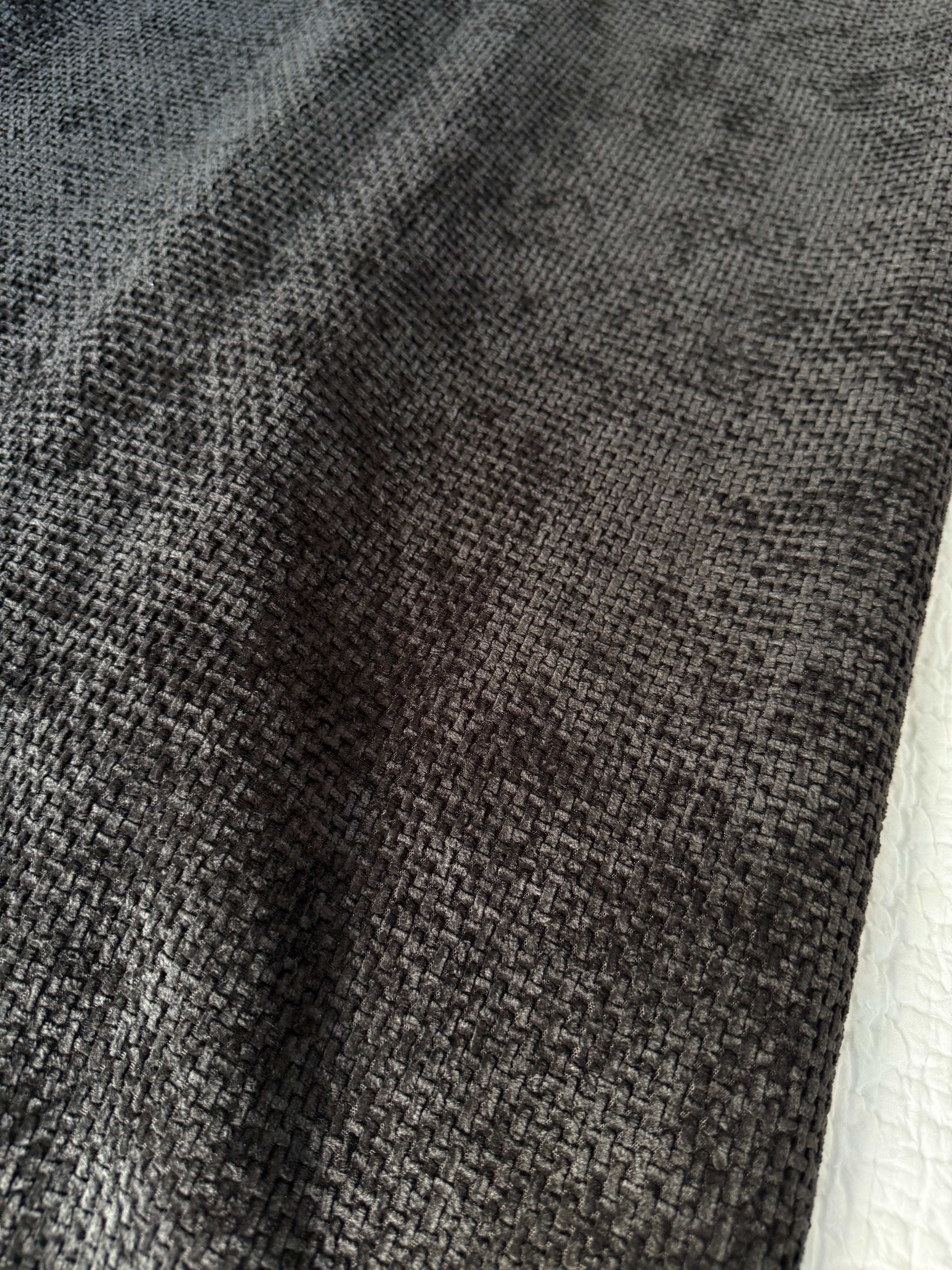 Black weave throw blanket