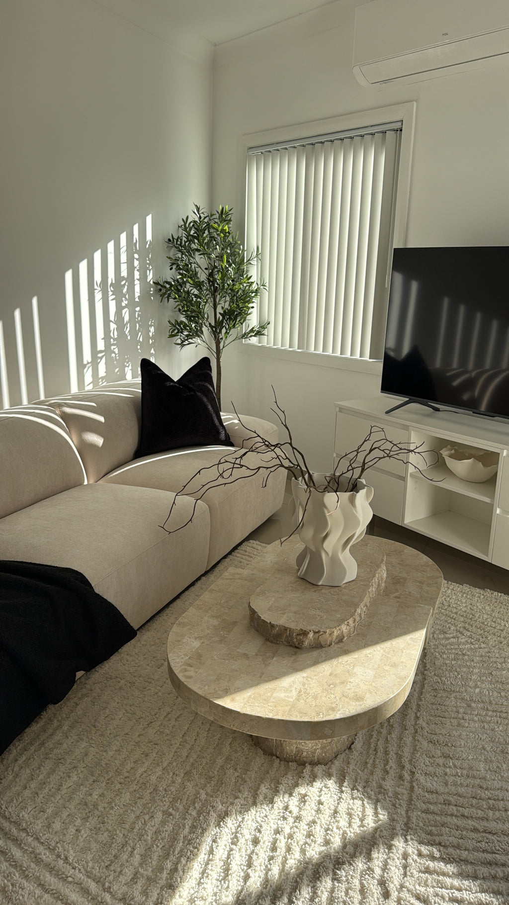 White wavy ceramic vase