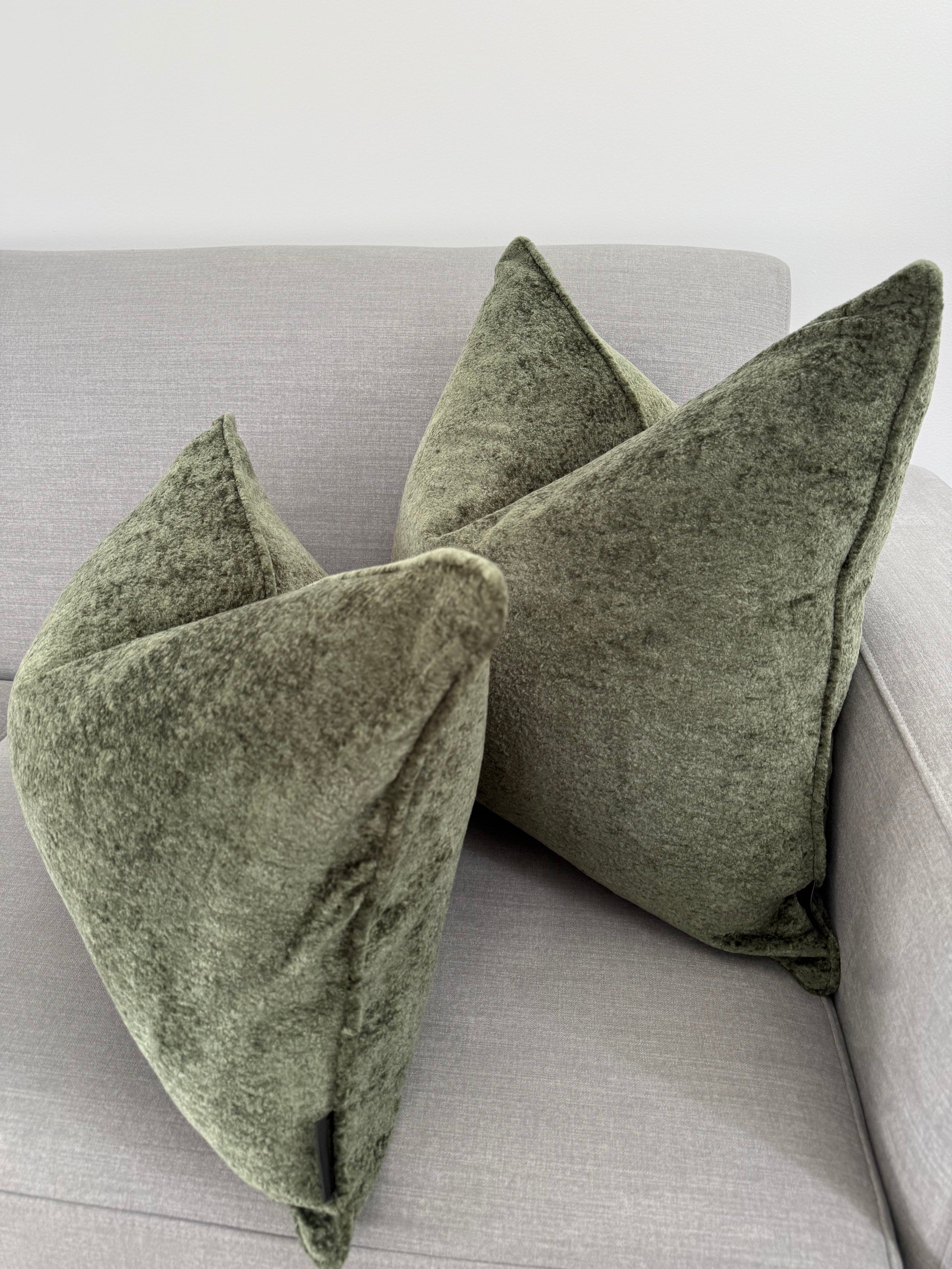 Olive green haven cushion cover
