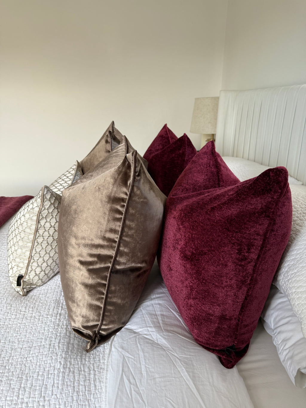 Dark brown velvet cushion cover