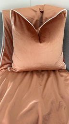 Luxury Velvet | Coral & White Piping Throw