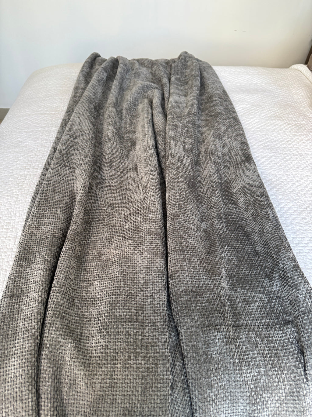 Dark grey weave throw blanket