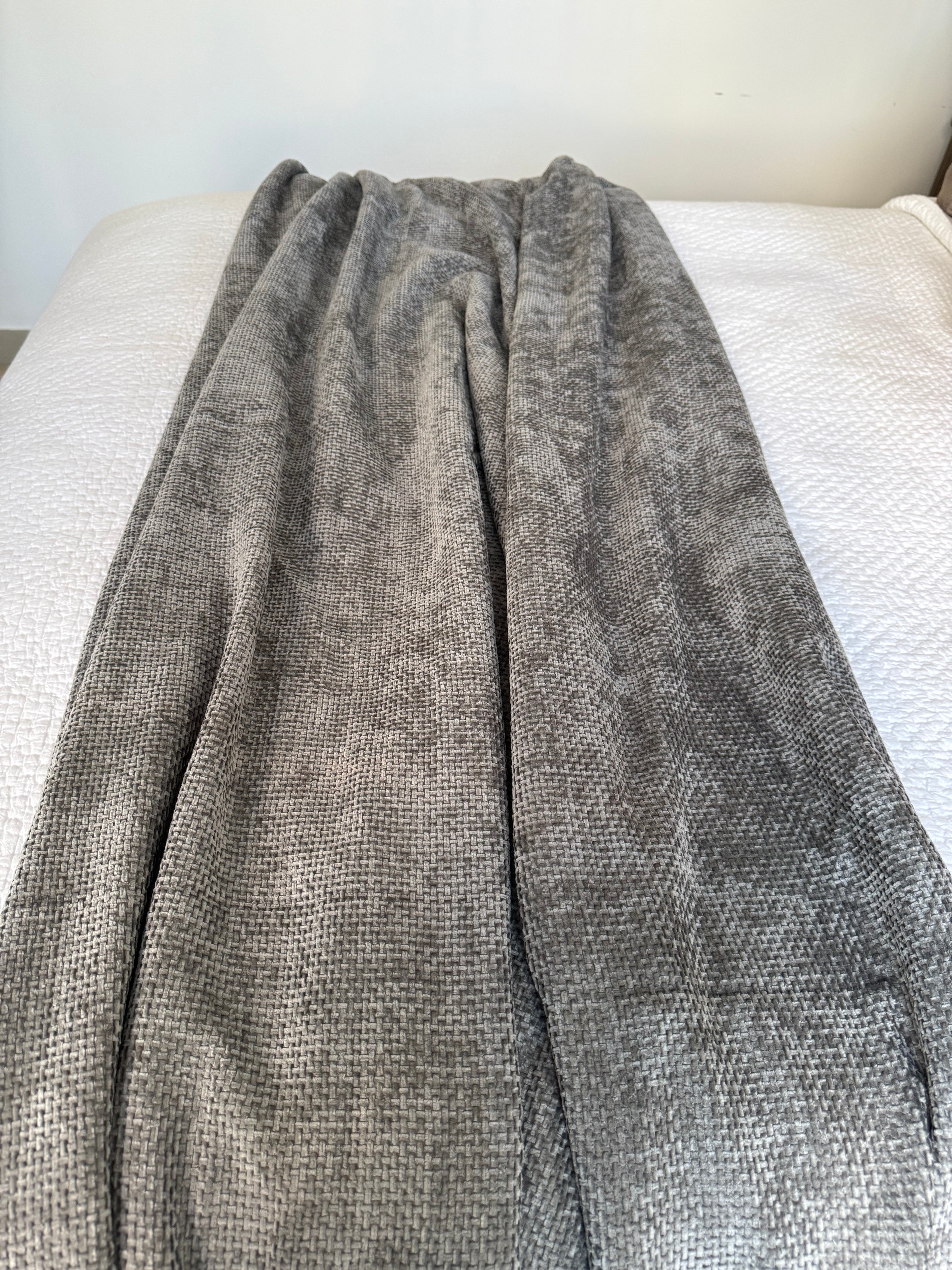 Dark grey weave throw blanket