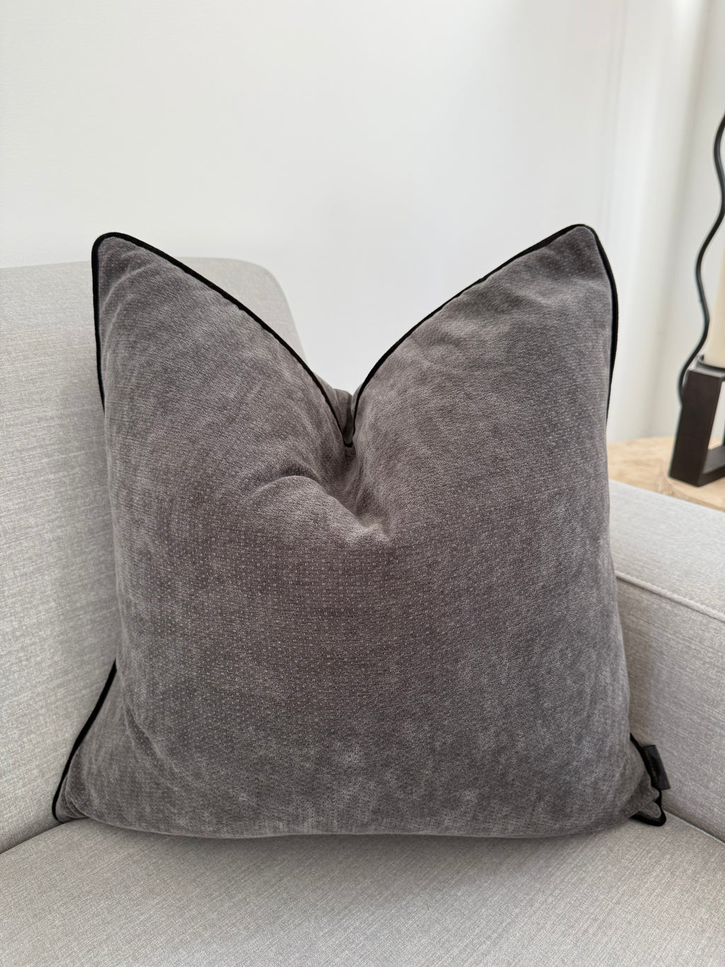 Charcoal cushion cover