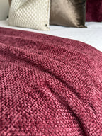 Burgundy weave throw blanket