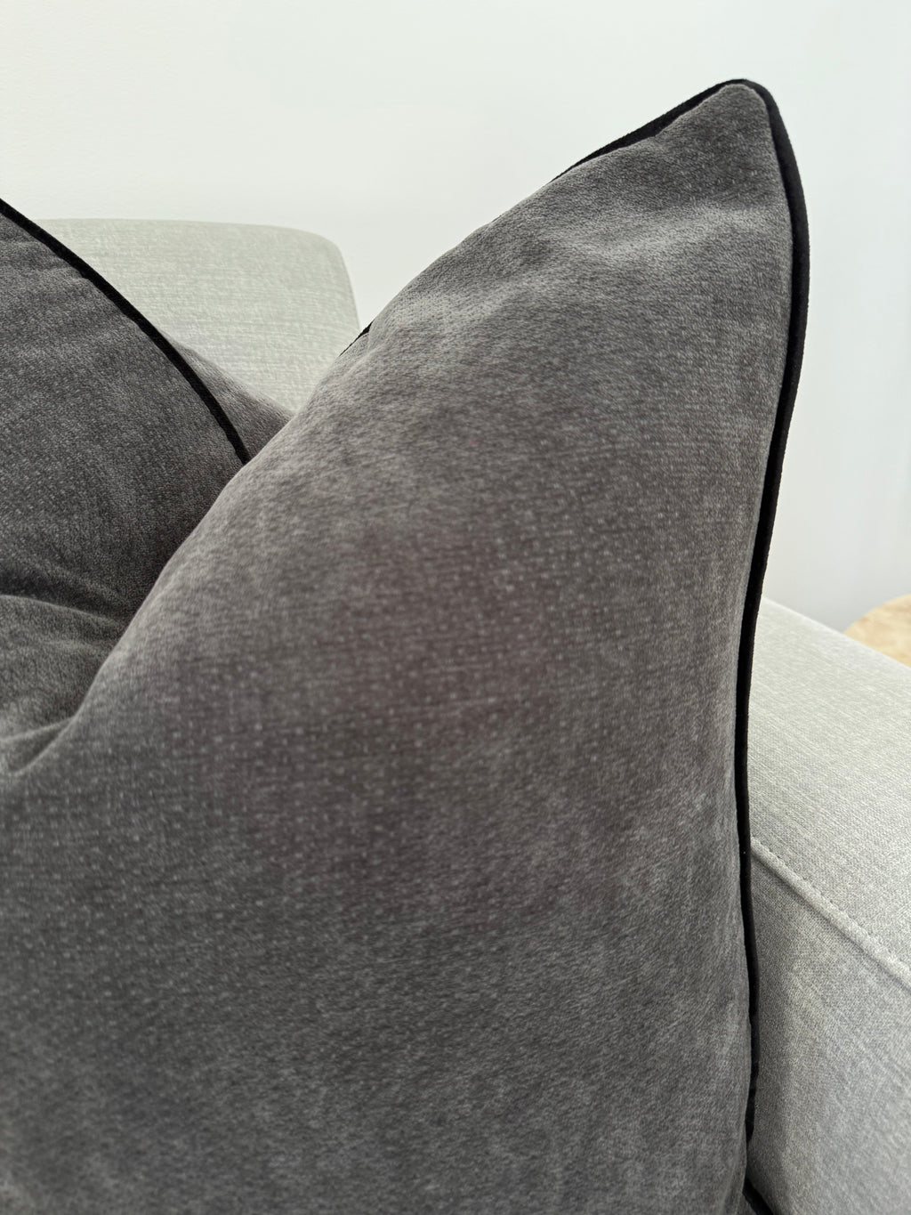 Charcoal cushion cover