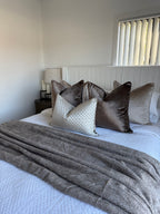 Light brown weave throw blanket