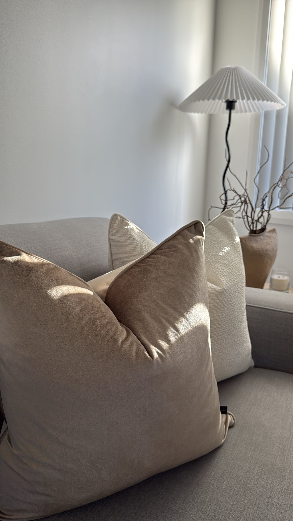 Light gold velvet cushion cover