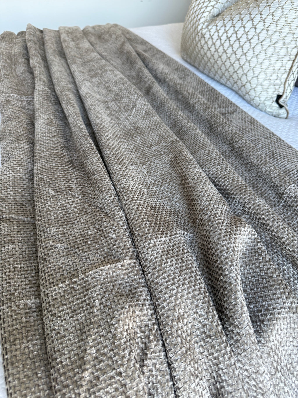 Light brown weave throw blanket