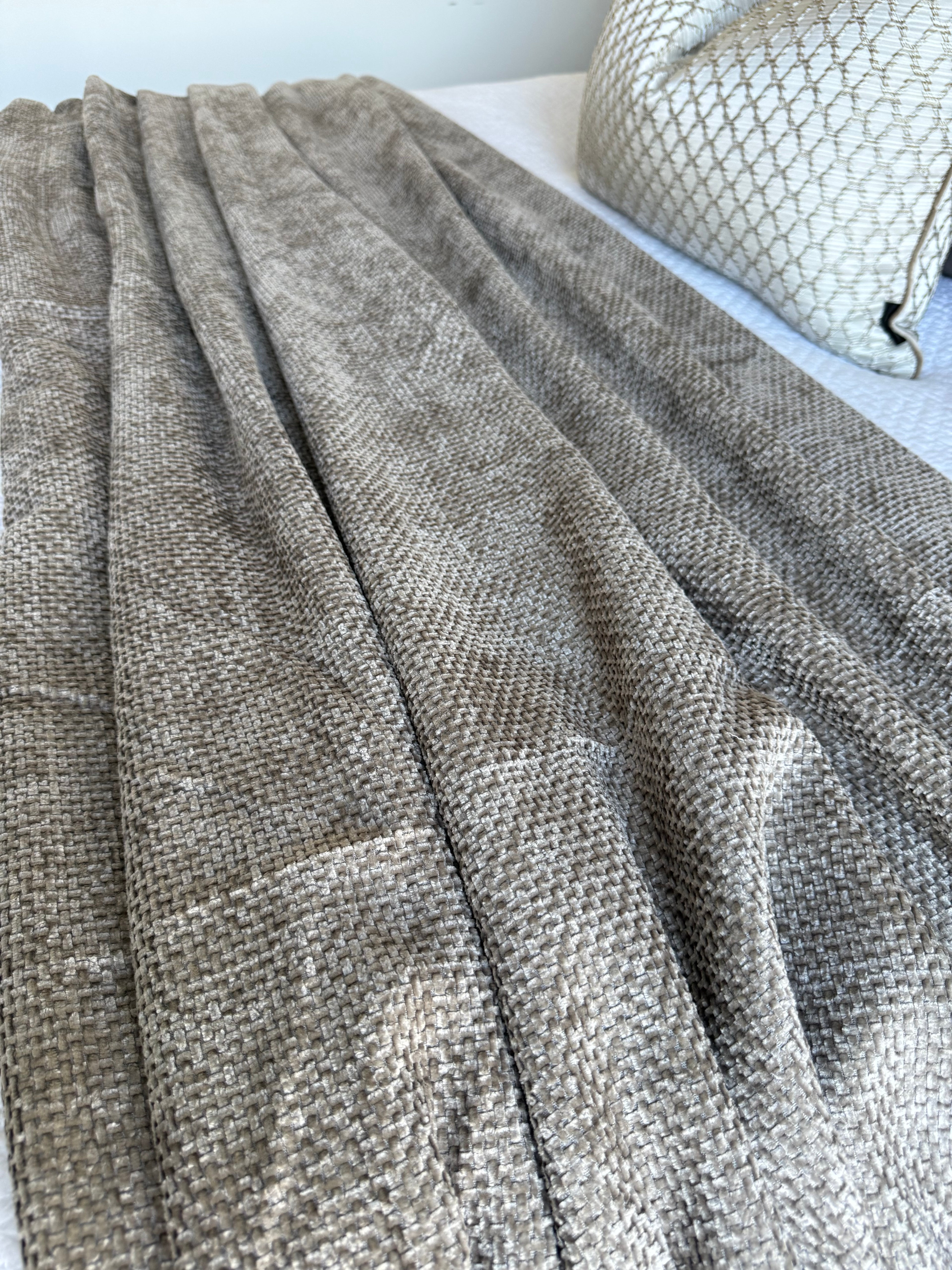 Light brown weave throw blanket