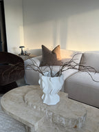 White wavy ceramic vase