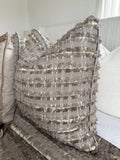 Woven fringe luxe cushion cover