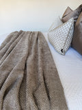 Light brown weave throw blanket