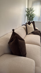 Chocolate brown tassel cushion (PRE-ORDER)
