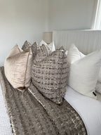 Woven fringe luxe cushion cover