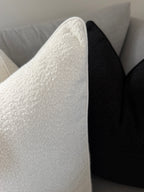 White boucle cushion cover