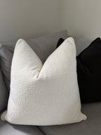 White boucle cushion cover