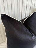 Black & White Piping | Velvet Cushion Cover