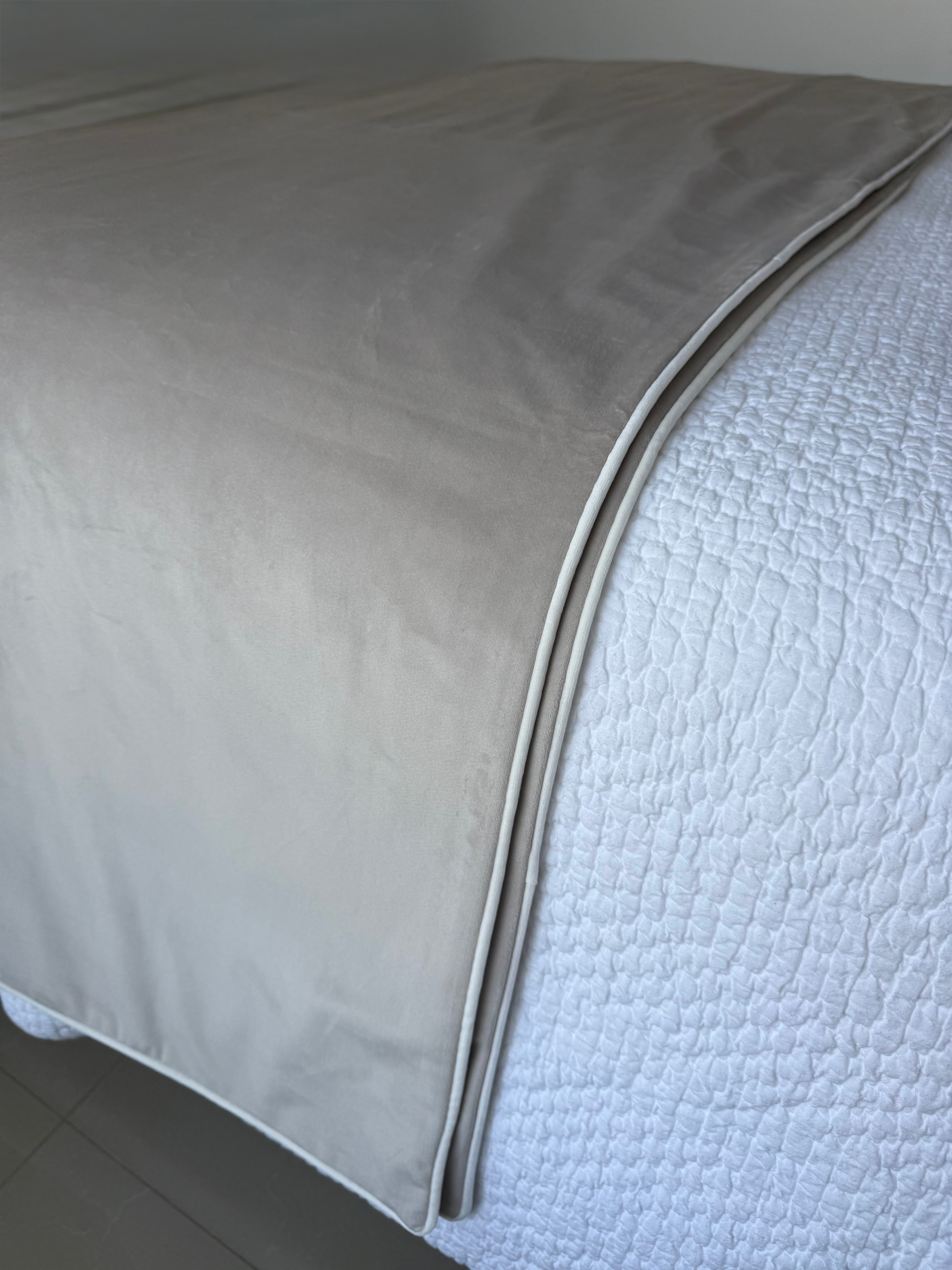 Blush & White Velvet Piping | Throw