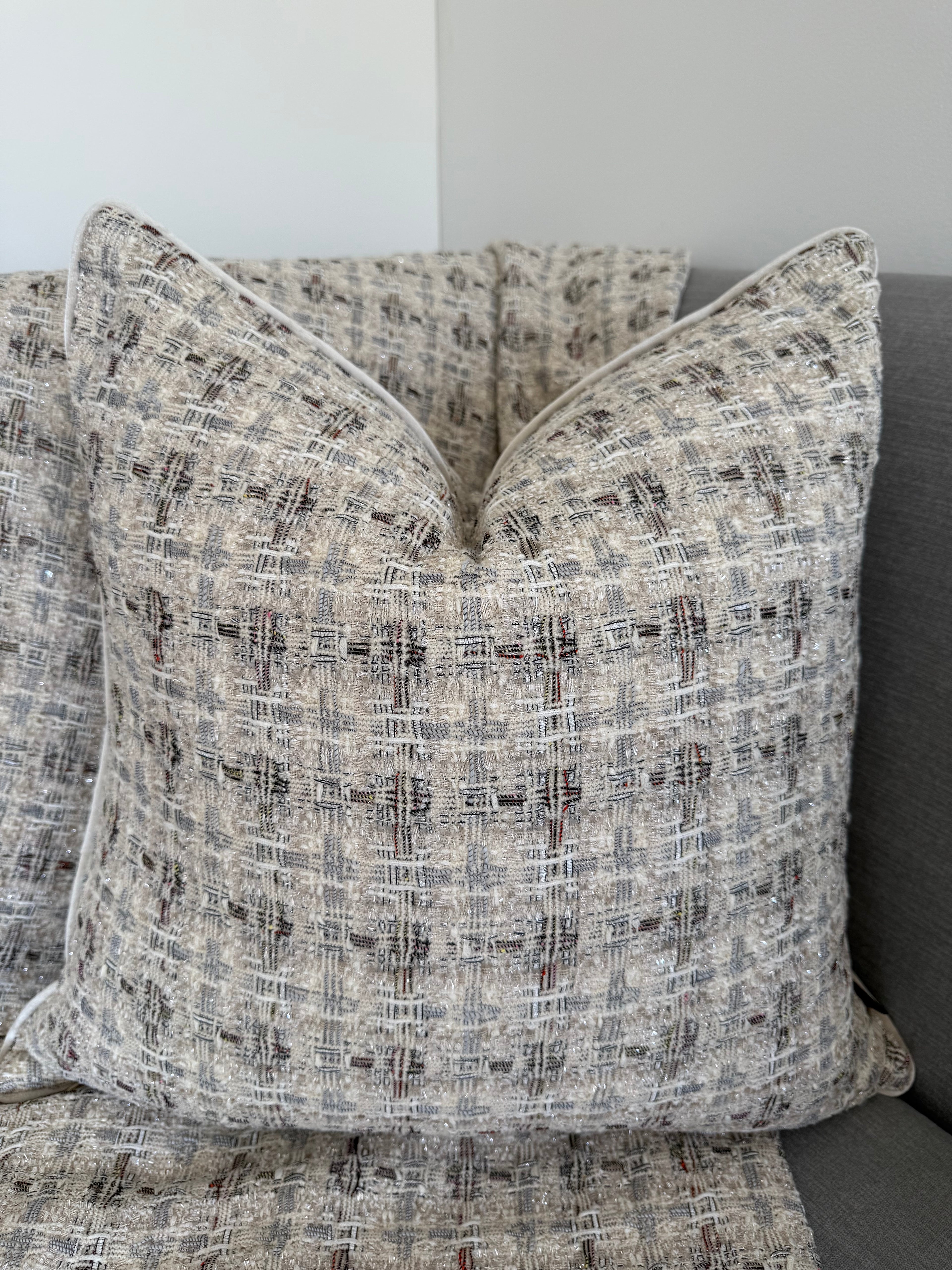 Ivory Luxe Tweed | Cushion Cover
