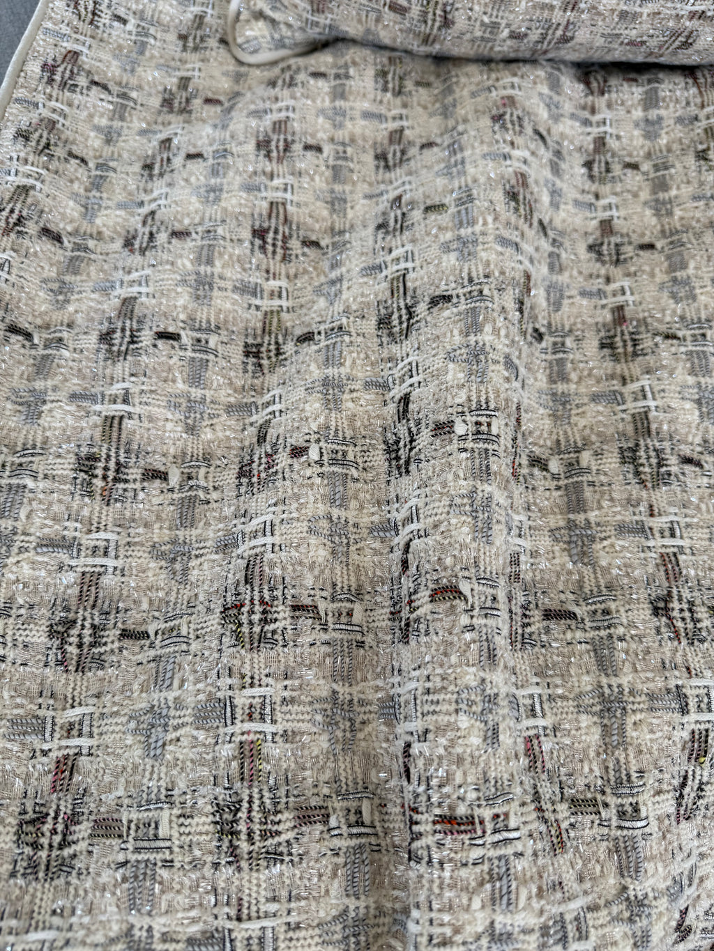 Ivory Luxe Tweed | Throw Blanket